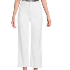 JOE’S JEANS Raw Hem 26” Crop High Rise Straight in White